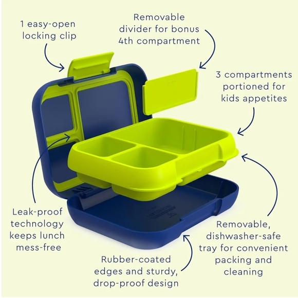 Bentgo Blue and Green Bento Lunch Box - Picture 7 of 9